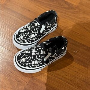 Toddler Black Skeleton Slip-On Shoes